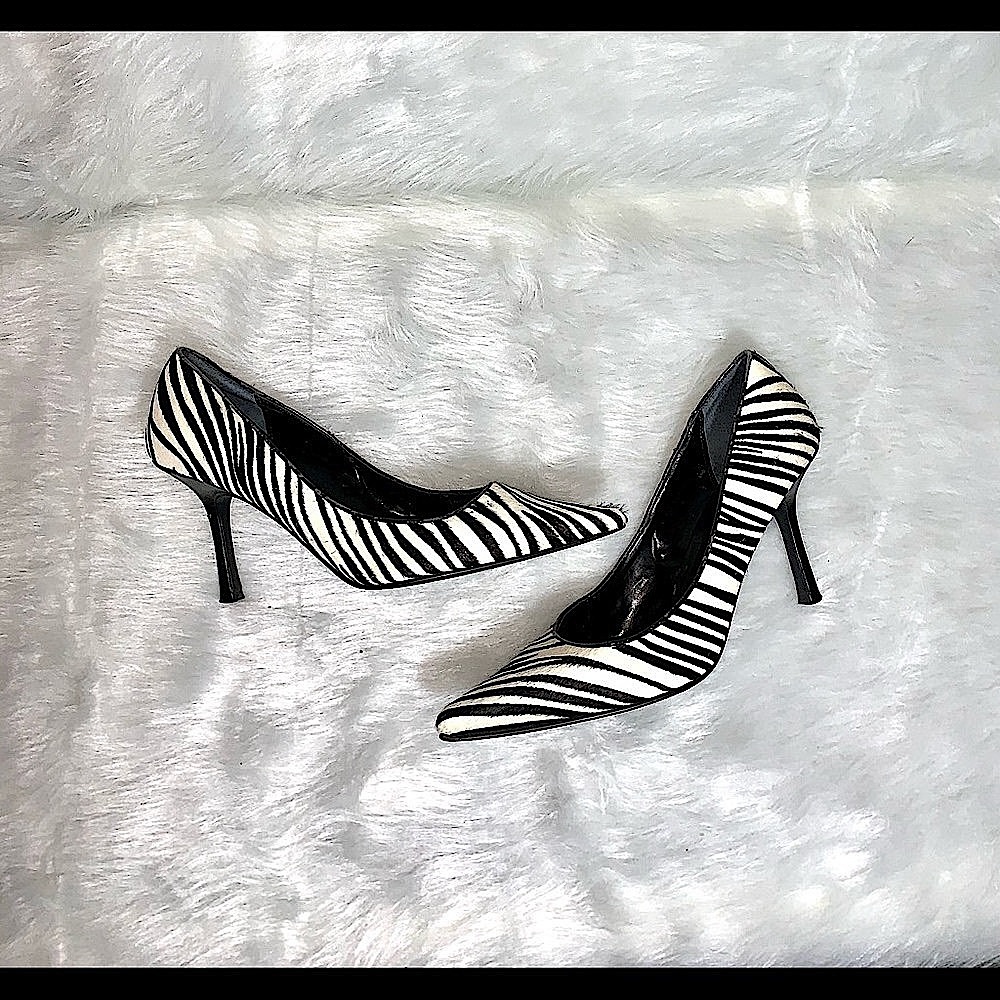 ALDO Zebra Fur Heels size 10